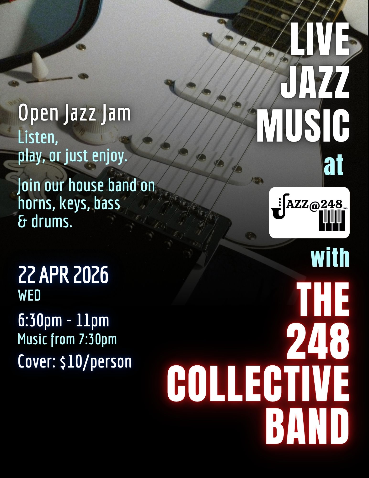 Open Jazz Jam Night event poster